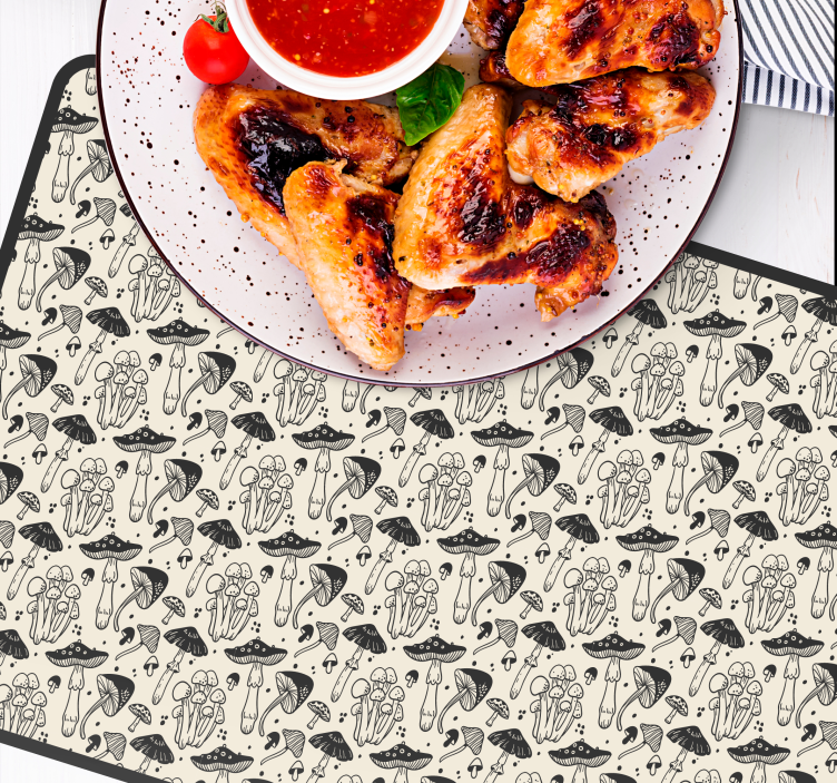 Original placemat mushroom pattern design - TenStickers