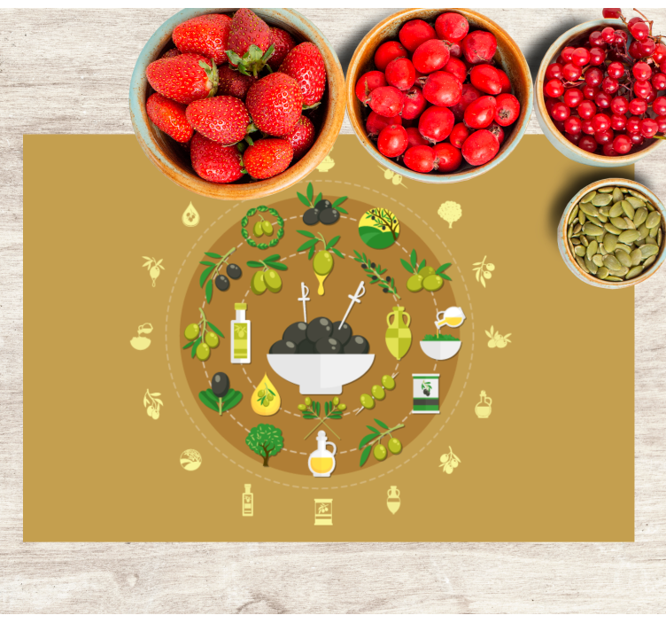 Original placemat olive bowl set - TenStickers