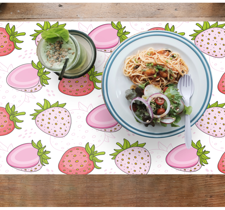 Original placemat pink strawberry design - TenStickers