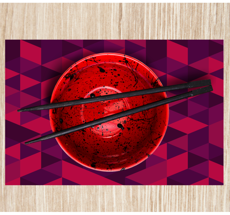 Original placemat red bowl with chopsticks - TenStickers