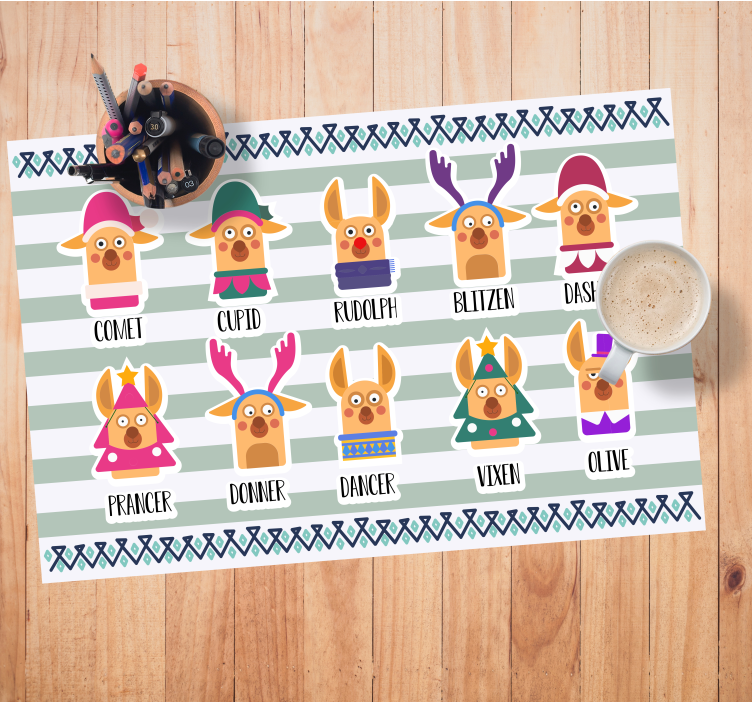 Original placemat reindeer character set - TenStickers
