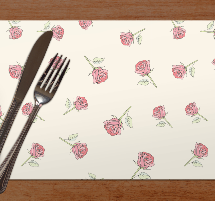 Original placemat roses floral design - TenStickers
