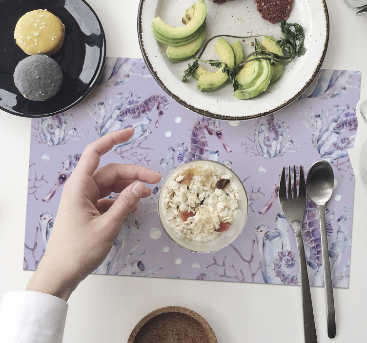 Original placemat seahorse design - TenStickers