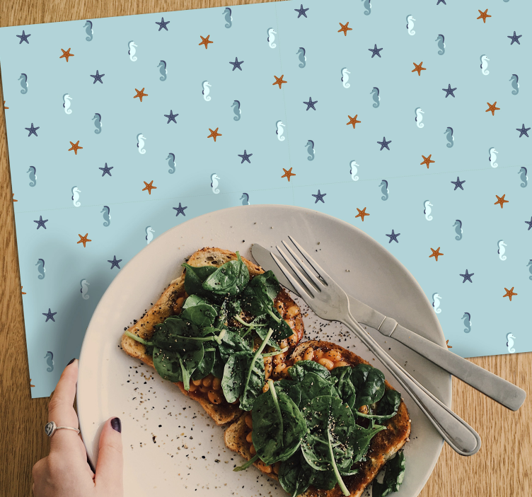 Original placemat seahorse starfish design - TenStickers