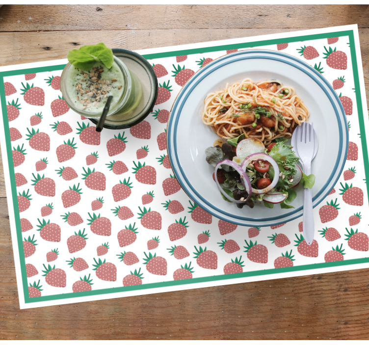 Original placemat strawberry design surface - TenStickers