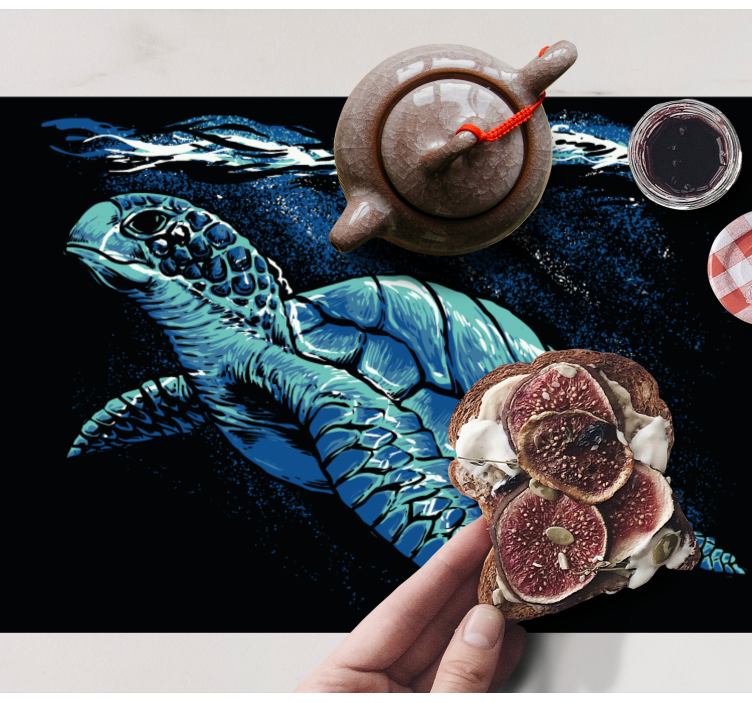 Original placemat stylized sea turtle - TenStickers