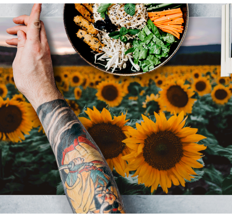 Original placemat sunflower field view - TenStickers