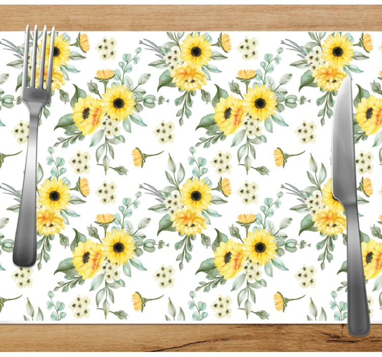Original placemat sunflower floral design - TenStickers