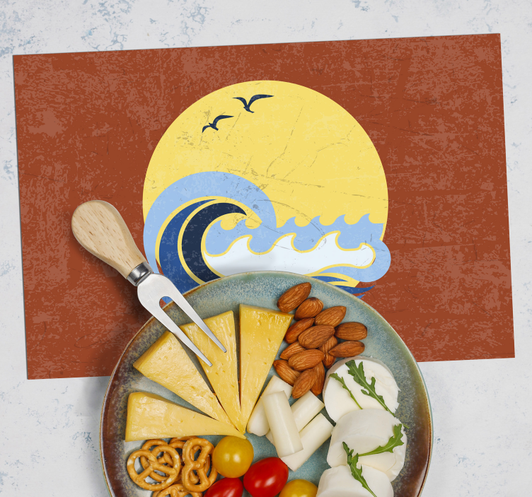 Original placemat sunset wave design - TenStickers
