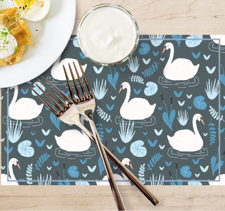 Original placemat swan patterned table mat - TenStickers