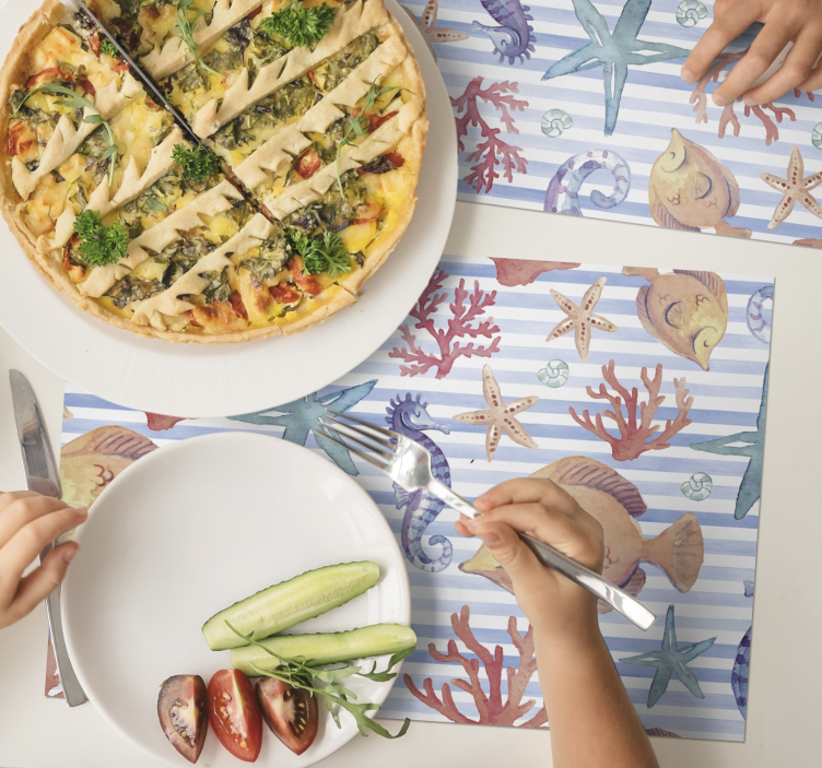 Original placemat underwater themed table setting - TenStickers