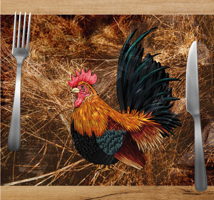 Original placemat vibrant rooster design - TenStickers
