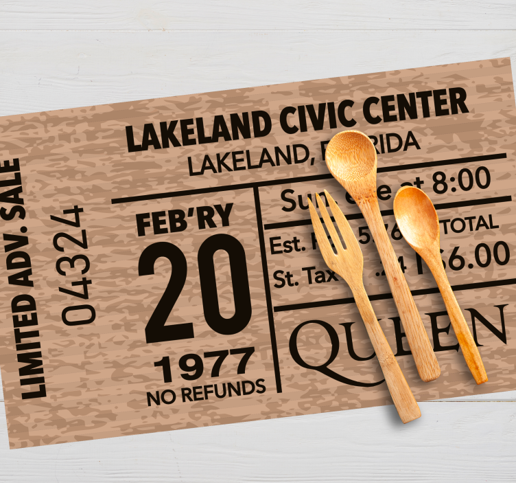 Original placemat vintage event ticket - TenStickers