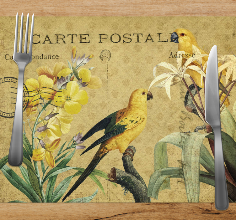 Original placemat vintage floral postcard design - TenStickers