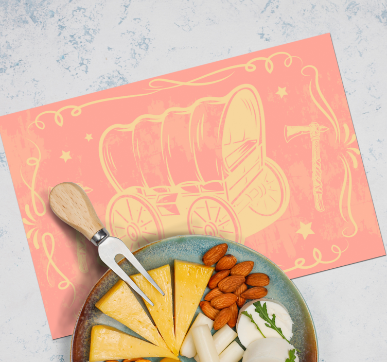 Original placemat vintage wagon illustration - TenStickers