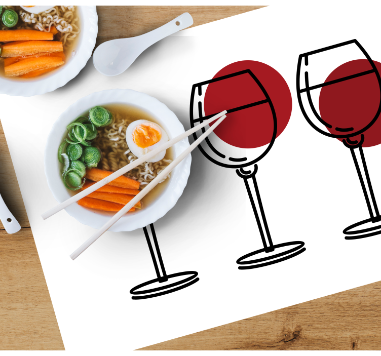 Original placemat wine glasses set - TenStickers