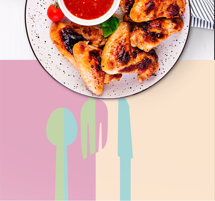 Original placemat with artistic cutlery design - TenStickers