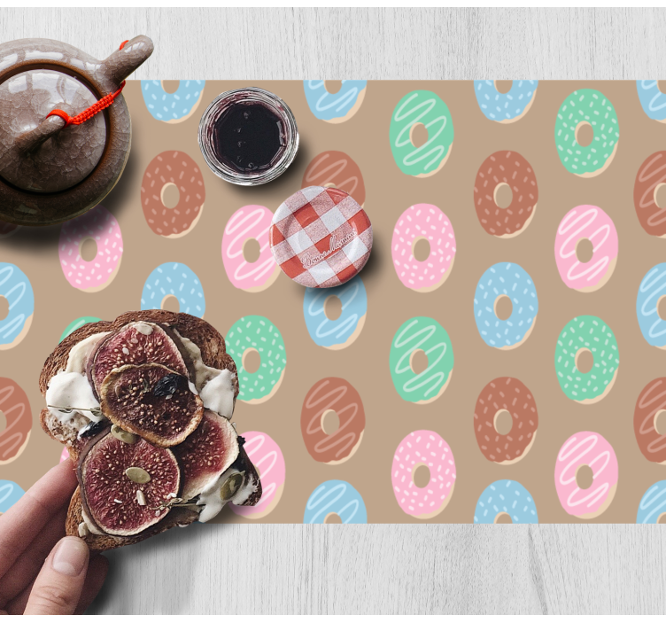 Original placemat with colorful donut design - TenStickers
