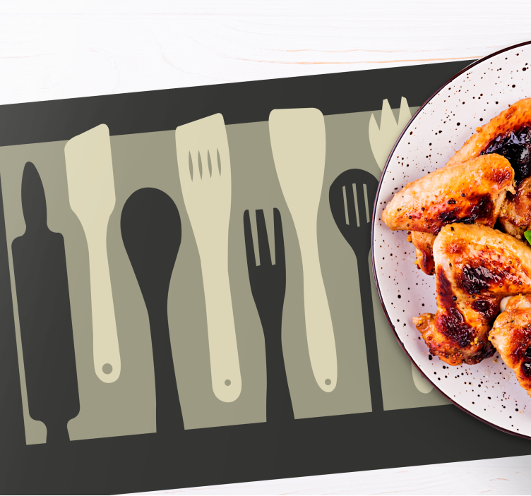 Original placemat with cooking utensil shapes - TenStickers
