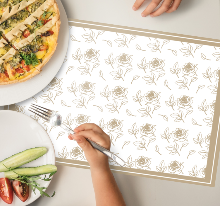 Original placemat with floral pattern border - TenStickers