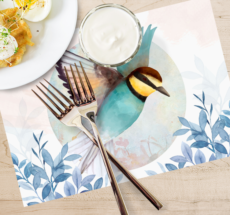 Original placemat with lively bird artwork - TenStickers
