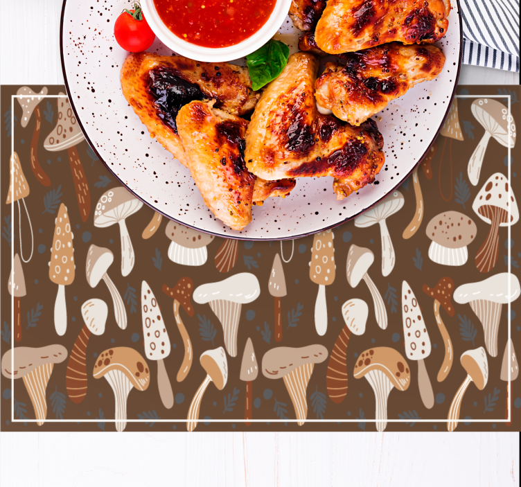 Original placemat with mushroom pattern surface - TenStickers
