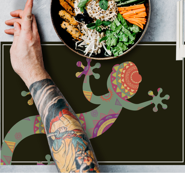 Original placemat with vibrant lizard design - TenStickers