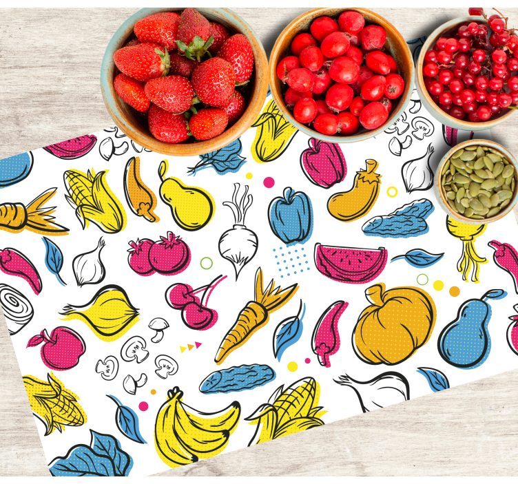 Original placemat with vibrant vegetable designs - TenStickers