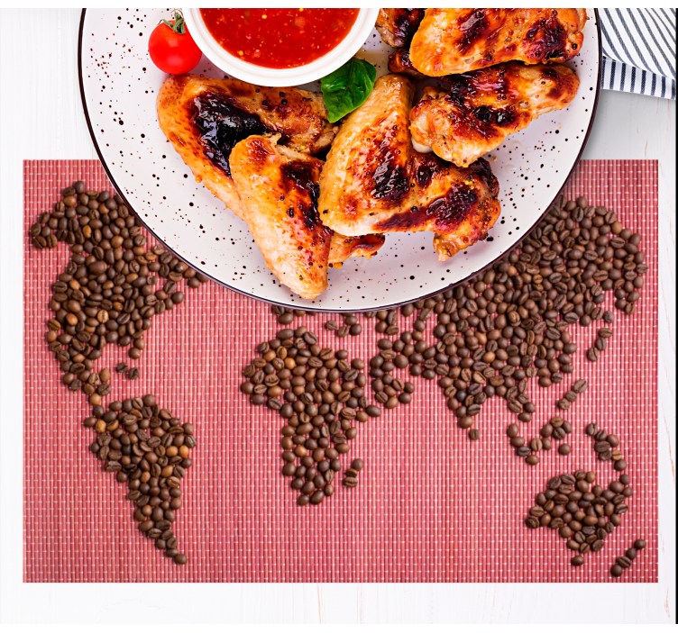Original placemat world map coffee beans - TenStickers