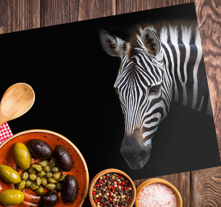 Original placemat zebra head close-up - TenStickers