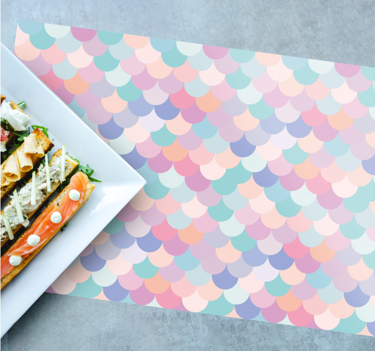 Pastel scalloped pattern placemat - TenStickers