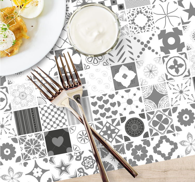 Patterned monochrome texture placemat - TenStickers