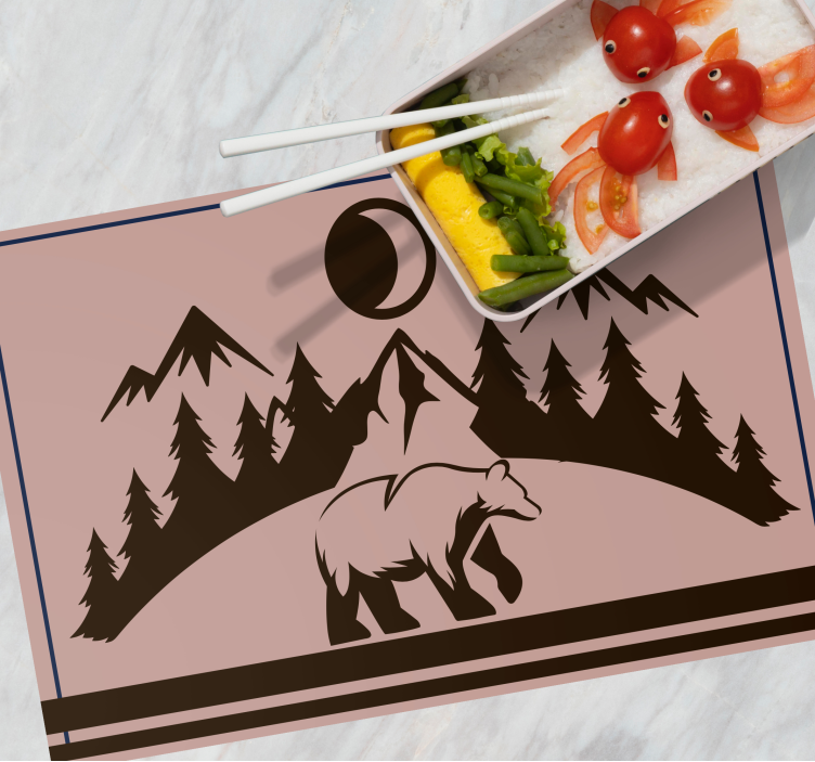 Personalisable placemat bear silhouette design - TenStickers
