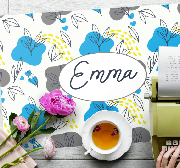 Personalisable placemat custom blossom design - TenStickers