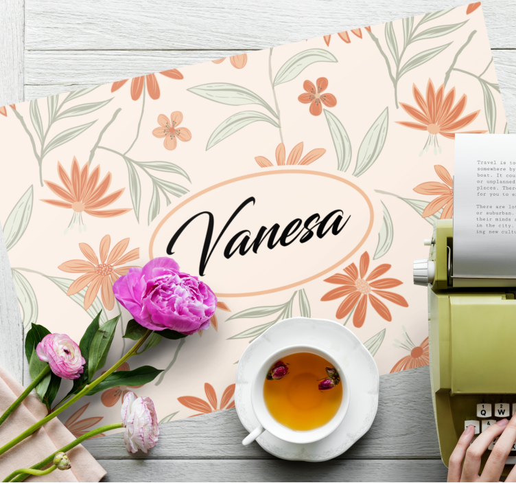 Personalisable placemat custom botanical design - TenStickers