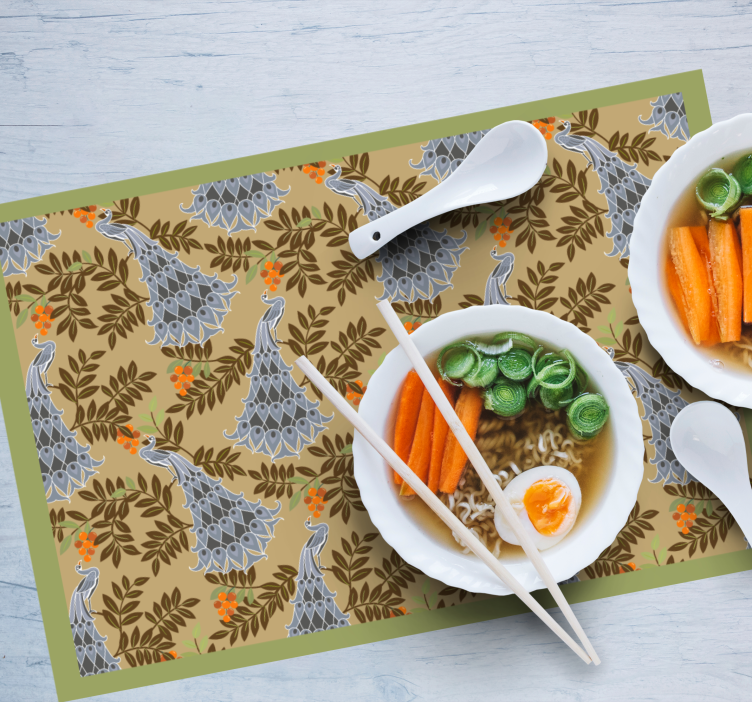 Personalisable placemat floral motif table setting - TenStickers