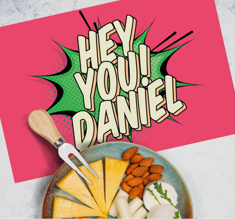 Personalisable placemat hey you! customizable - TenStickers