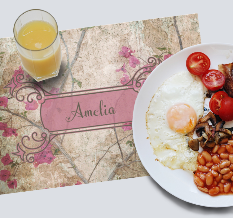 Personalisable placemat personalized botanical design - TenStickers