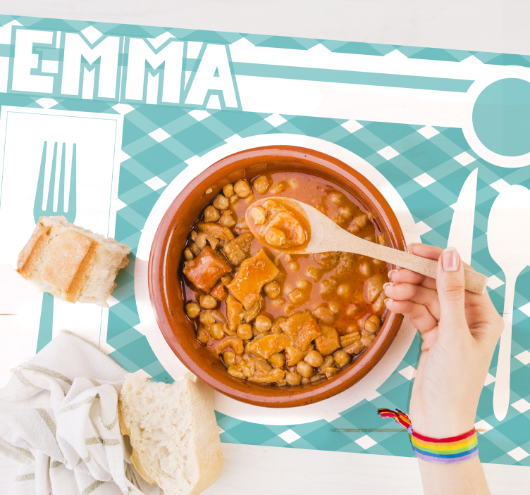 Personalisable placemat personalized dining mat - TenStickers