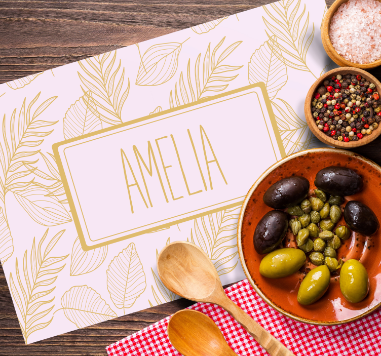 Personalisable placemat personalized leaf design - TenStickers