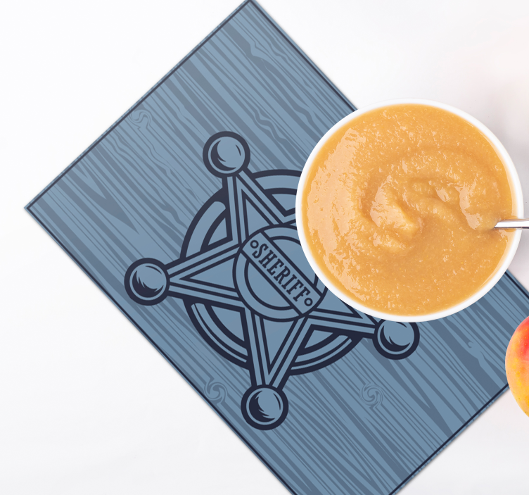Personalisable placemat sheriff star badge - TenStickers