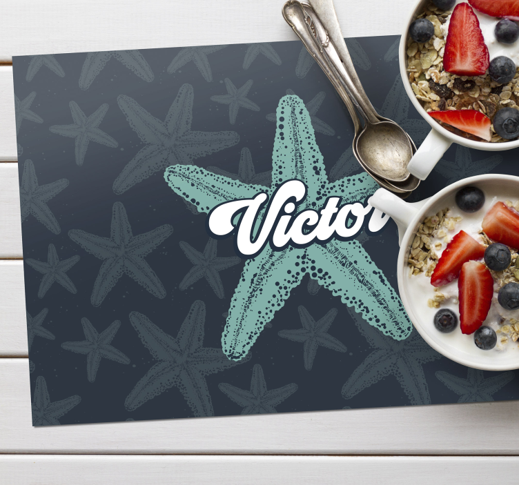 Personalisable placemat starfish personalised accent - TenStickers