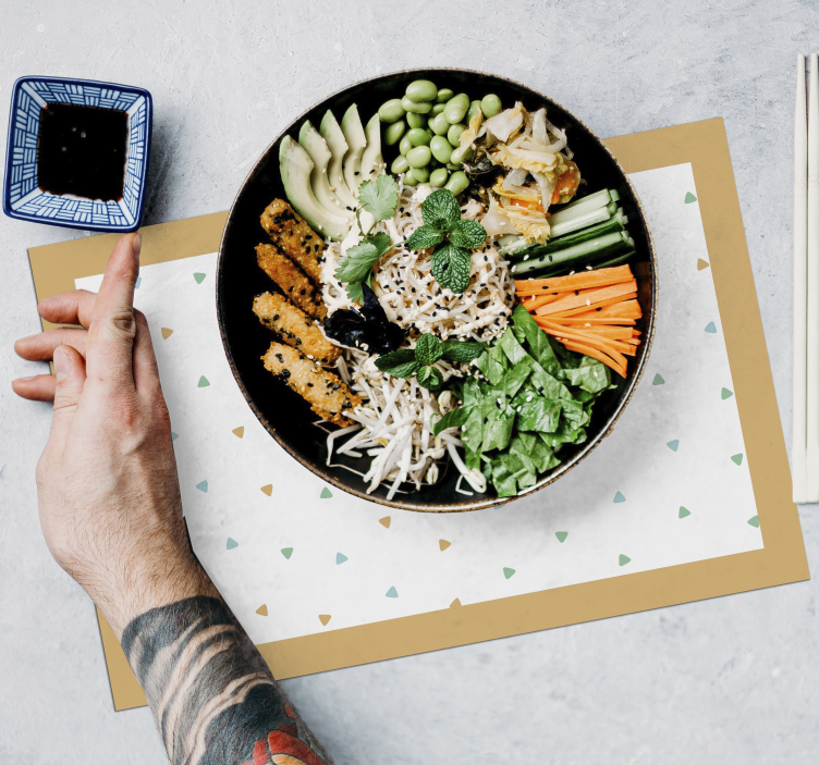 Personalisable placemat with elegant triangle design - TenStickers