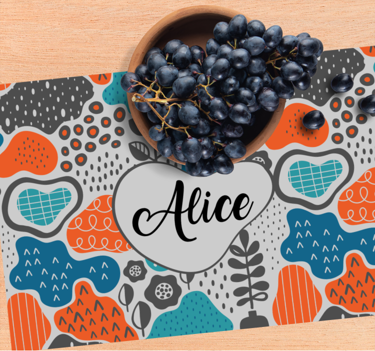 Personalisable placemat with playful name design - TenStickers