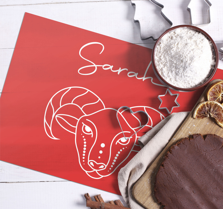 Personalisable placemat with stylized ram design - TenStickers