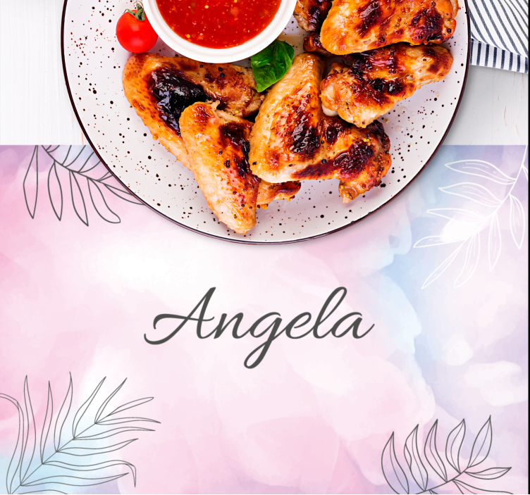 Personalised placemat elegant floral design - TenStickers