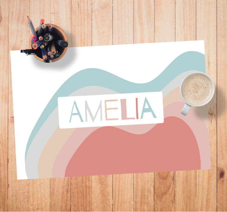 Personalizable placemat colorful name customization - TenStickers