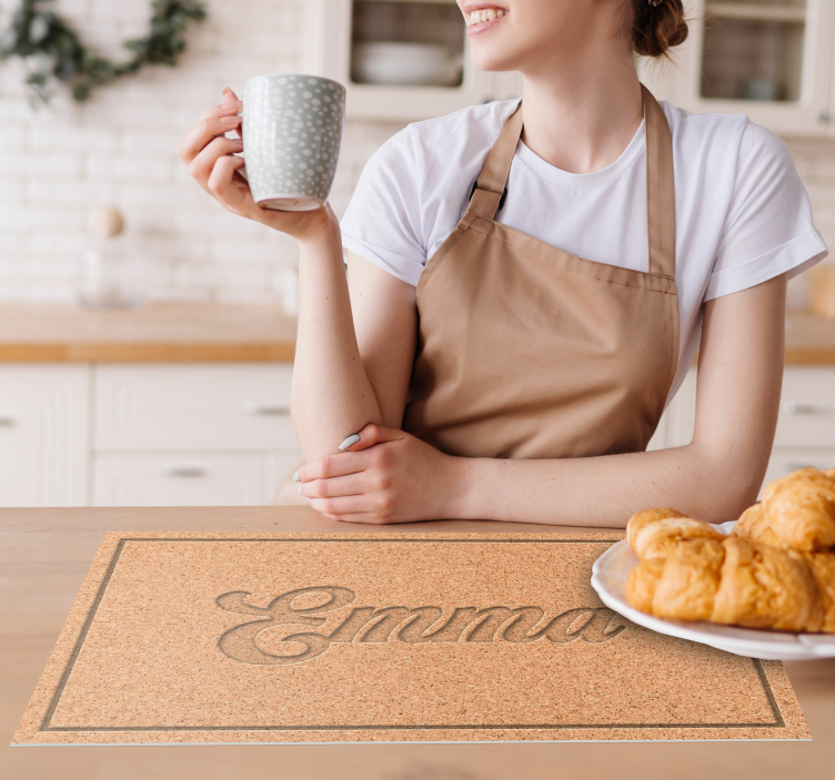 Personalized cork placemats with textures - TenStickers