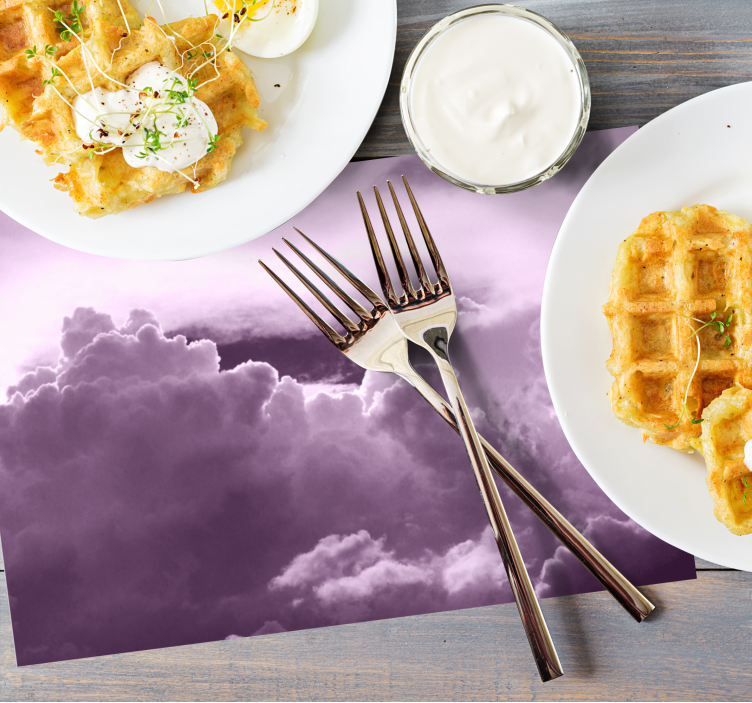 Placemat clouds in purple - TenStickers