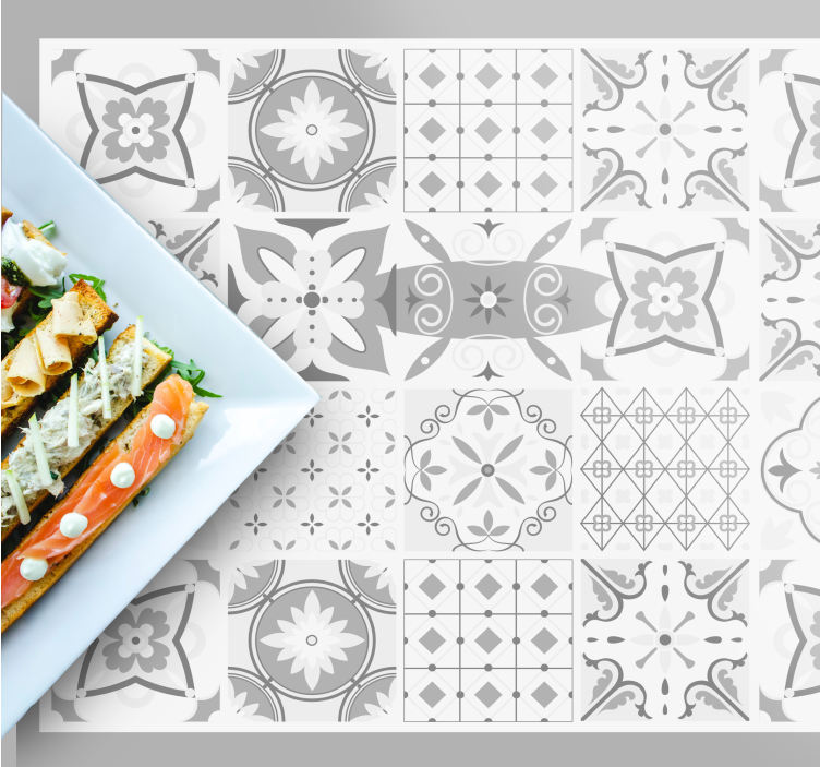 Placemat elegant monochrome patterns - TenStickers